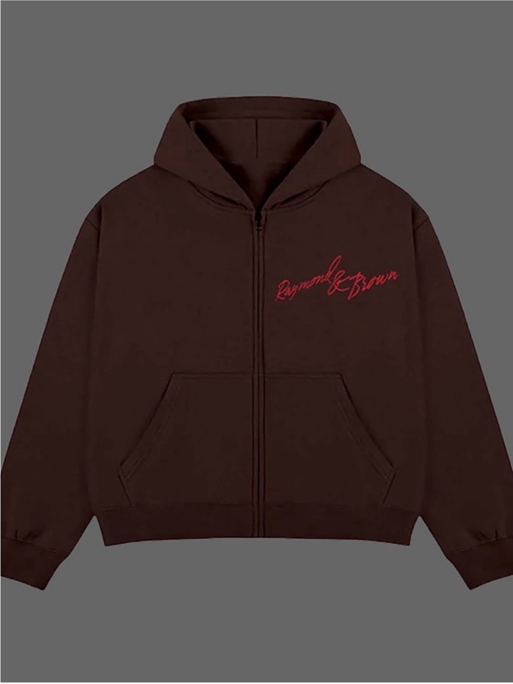 Men’s Brown Full‑Zip Hoodie
